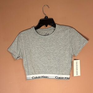 Calvin Klein Heather Gray Crop Top